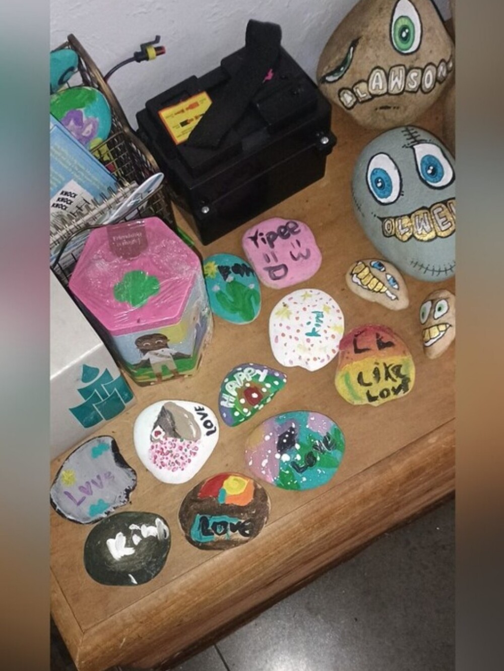 SET OF 5 Hand Painted Face Rocks - Decorative Stones